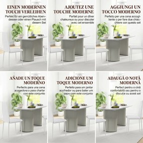 HOMCOM Set 2 Scaune de Sufragerie Tapițate cu Spătar Înalt, Picioare Antiderapante și Picioare din Oțel, 41x50x97 cm, Alb | Aosom Romania