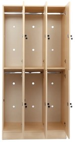 Dulap din lemn Visio - 6 cutii, 90 x 45 x 185 cm, broasca cilindrica, artar