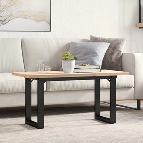 vidaXL Masă de cafea, cadru O, 90x40x45,5 cm, lemn masiv pin și Oţel