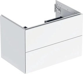 Dulap baza suspendat Geberit One alb lucios 75 cm cu 2 sertare