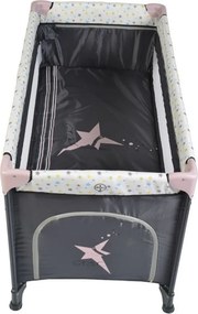 Patut pliant transformabil in tarc copii NOVOKIDS™ Little Star NEST, 60X120 cm, 2 Niveluri, Pliabil, Cu geanta transport inclusa, Fermoar acces