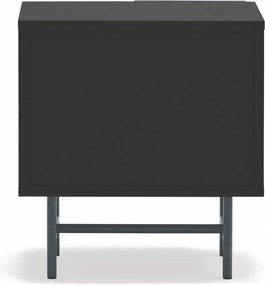 Noptieră neagră/gri antracit cu rafturi cu aspect mat Nube – Teulat