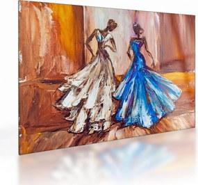 Tablou pe sticlă - Dansatoare, pictură în ulei (70x50 cm)