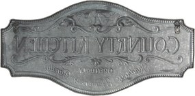 Decorațiune de perete din metal, negru, Country Kitchen, 60x30 cm