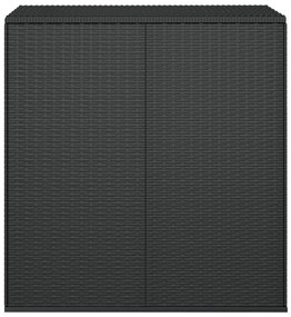 317223 vidaXL Ladă de perne pentru grădină, negru, 100x49x103,5 cm, ratan PE