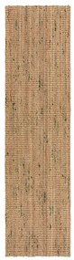 Covor tip traversă verde/în culoare naturală reversibil/țesut manual din iută 60x300 cm Jute Boucle Green – Flair Rugs