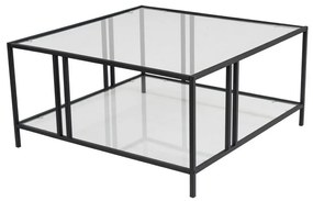 Măsuță de conferință Uranus Black cu sticlătransparentă