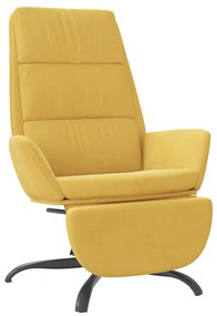 3097915 vidaXL Scaun de relaxare cu taburet, galben muștar, catifea