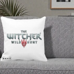 Perna Personalizata The Witcher 3 Wild Hunt, 40x40 cm, Alba Mata, Husa Detasabila, Perna Inclusa, BEKZ®