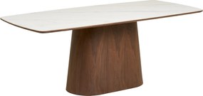 Masă de dining Noli, alb/maro închis, 200 cm - House Nordic
