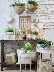 Set 2 masute din metal si MDF, cu margini decorative