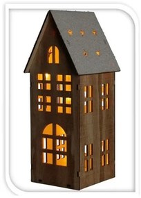 Decorațiune cu LED Snowy house II, 11 x 25 x 10 cm