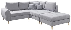 Coltar dreapta Alice, 3 locuri, 249 x 175 x 94 cm, PAL/lemn/poliester, gri deschis