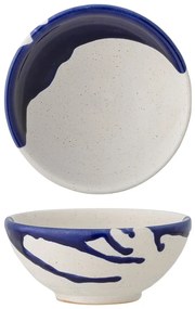 Bol mic alb-albastru din gresie 400 ml Okayama – Bloomingville