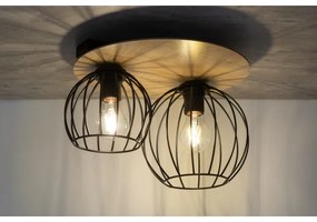 Lustră aplicată CYBER 2xE27/60W/230V lemn/neagră