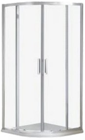 Cabină de duș curbată Aquarius fără cădiță de duș 80x80 cm cu strat de acoperire Easy Clean