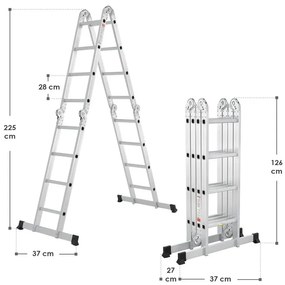 Juskys Scară multifuncțională din aluminiu 470 cm