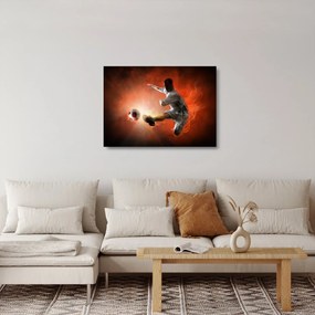 Tablou pe sticlă - Fotbalistul (70x50 cm)