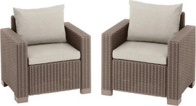Set de scaune de grădină Keter California 83 x 68 x 72 cm, 2 bucăți, cappuccino