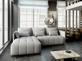 Colțar extensibil dumonde cu ladă de depozitare si sezut confortabil din spuma high-density, Malta Enjoy Silver II 235x185 cm