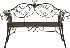 Banca gradina ETELIA, maro, metal, 131x49x89 cm