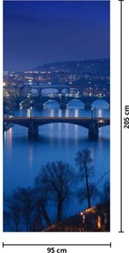 Fototapet pentru ușă - Poduri din Praga (95x205cm)