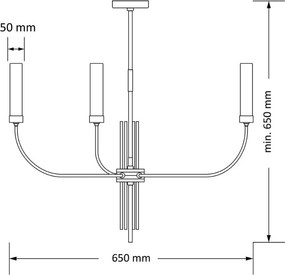 Candelabru modern realizat manual din alama Mussa 3L