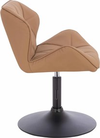 HR111N Scaun Caramel Piele Ecologica Premium Soft cu Bază Neagră