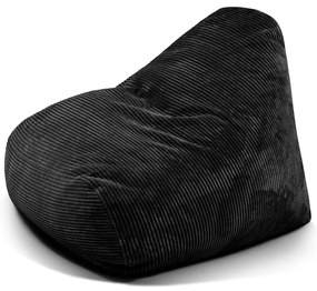 Fotoliu bean bag negru cu tapițerie din catifea reiată Snug 100 – SLOWDOWN