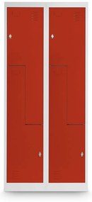 Dulap metalic Z, 80 x 50 x 180 cm, blocare, roșu - RAL 3000