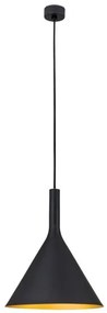 Pendul design industrial Gunda large, negru/ auriu