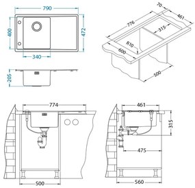 Chiuveta bucatarie inox cu picurator, cuva stanga Alveus Stricto 10 Stanga