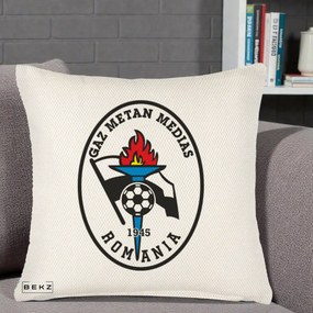 Perna Personalizata Gaz Metan Medias 1945 Fotbal, 40x40 cm, Crem Reliefat, Husa Detasabila, Perna Inclusa, BEKZ®