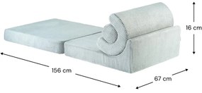 Fotoliu pentru copii verde mentă cu tapițerie din catifea reiată Flipster – Wigiwama