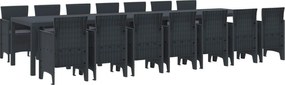 vidaXL Set de masă de grădină cu perne cu pernă 15 pcs Antracit PP