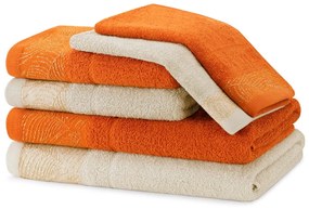 Prosoape de baie portocalii/bej 6 buc. din bumbac din frotir Bellis – Restilo