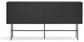 Comodă joasă cu ușă glisantă negru-gri antracit 180x91 cm Nube – Teulat
