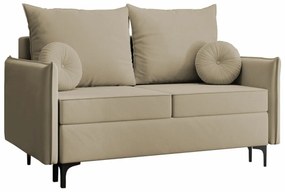 Canapea extensibilă Clovis 110Cutie de pat, Crem, 101x145x96cm, 74 kg, Picioare: Metal, Lemn: Pin
