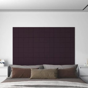 Panouri de perete 12 buc. violet 60x30 cm textil 2,16 m   12, Violet, 60 x 30 cm