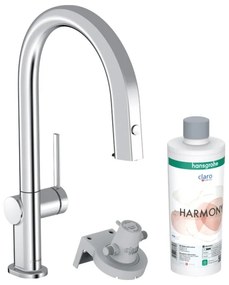 Baterie de bucatarie, Hansgrohe, Aqittura M91 210, sBox, pipa extractibila, crom