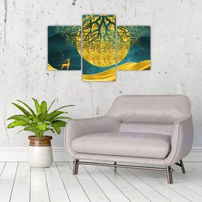 Tablou - Abstract, peisaj auriu (90x60 cm)