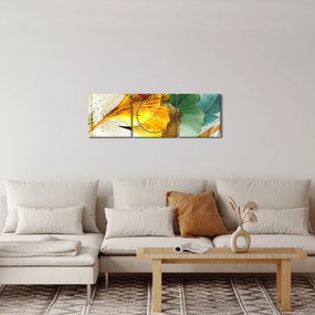 Tablou - Frunze (cu ceas) (90x30 cm)