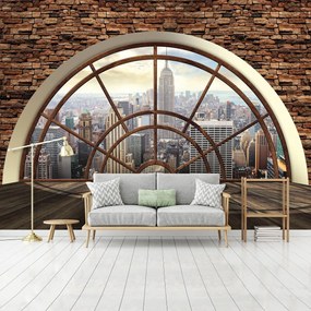 Fototapet - New York - privire din geam (152,5x104 cm)