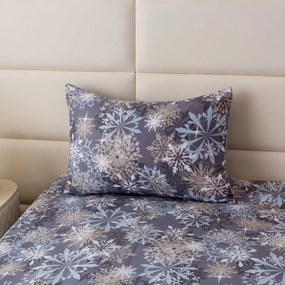Husa de perna din microfibra SNOWFLAKE 50x70 cm, albastru-gri