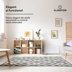 Klarstein Bornholm Încălzitor cu convecție 2000W Afișaj LED 2 trepte de încălzire Alb