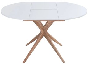 Masă de dining rotundă extensibilă cu blat suplimentar ø 90 cm Jubi – Ragaba