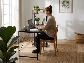 Birou cu raft LOFTY 120x60 cm, negru