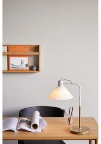 Veioză albă cu abajur din sticlă (înălțime 44 cm) Spot – Hübsch