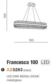 Lustra LED suspendata design elegant FRANCESCA 80