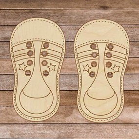 Pantof de lemn Montessori pentru copii - Leagă-mă! 1 buc | SENTOP